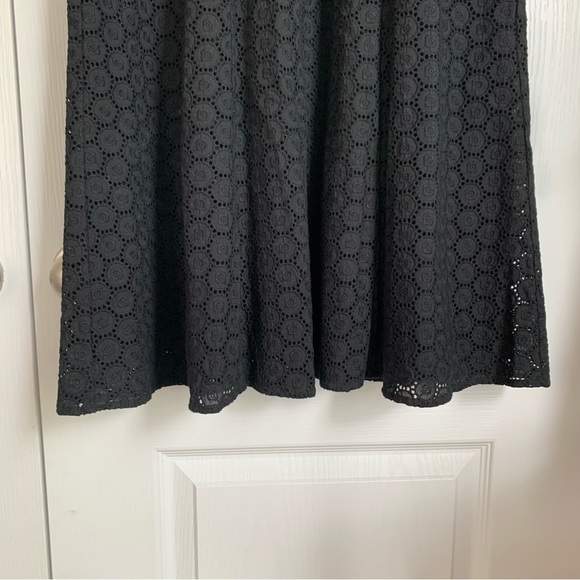 NWT Nine West Happy Hour Black Crochet Cap Sleeve V-neck Dress - Picture 7 of 10